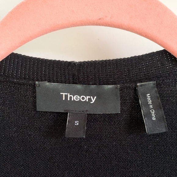 Theory Torina Black Long Sleeveless Merino Wool Duster Cardigan Sweater Sm - Picture 10 of 13